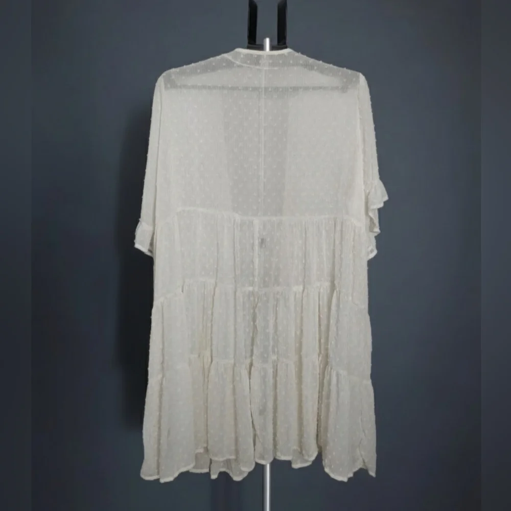 White Sheer Ruffle Kimono - Picture 2 of 2